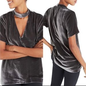 Madewell Crushed Velvet Choker Top Size Small Y2K Style